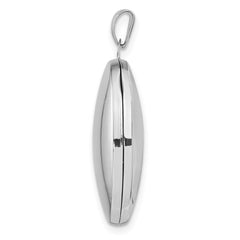 Sterling Silver Rhodium-plated Oval 23mm Locket QLS928
