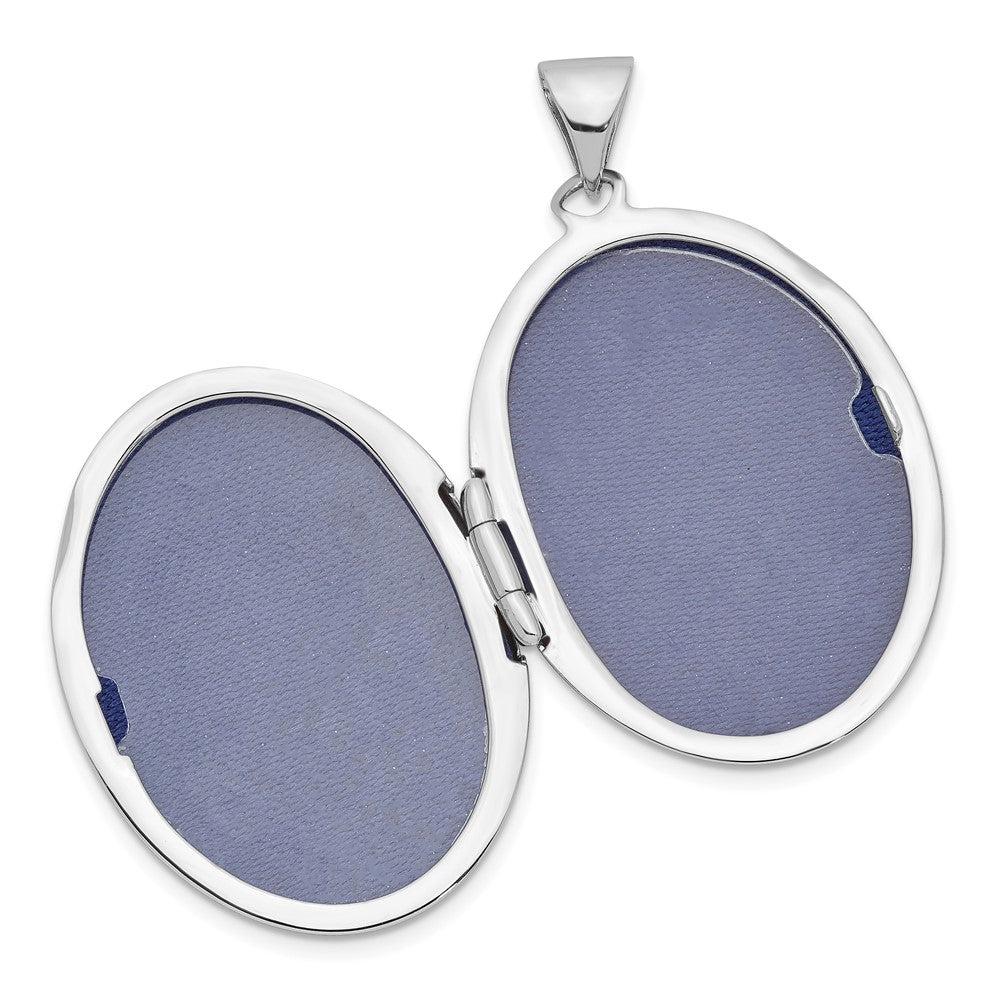 Sterling Silver Rhodium-plated Oval 23mm Locket QLS928