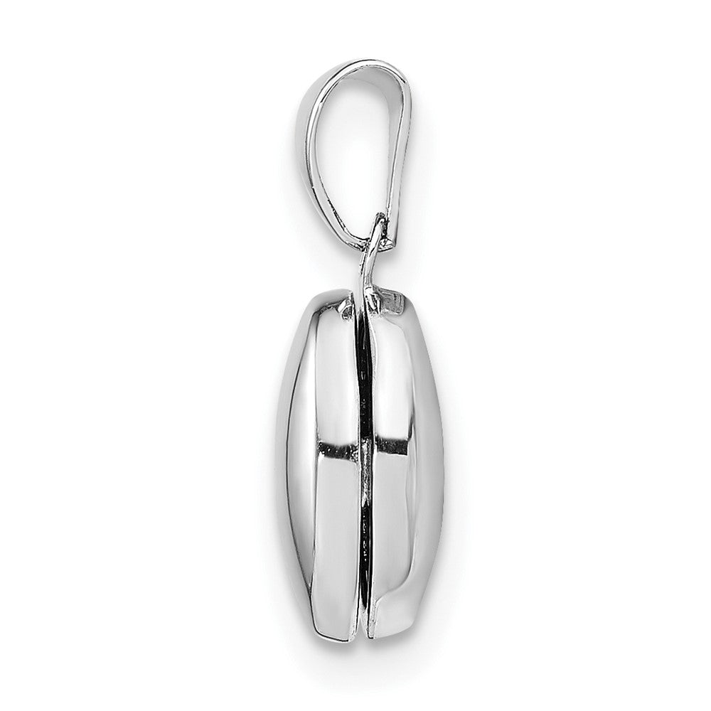 Sterling Silver Rhodium-plated 12mm Oval Locket QLS929