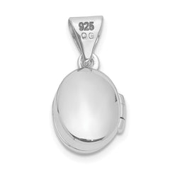 Sterling Silver Rhodium-plated 12mm Oval Locket QLS929