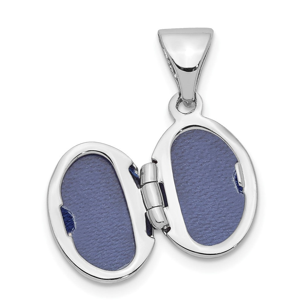 Sterling Silver Rhodium-plated 12mm Oval Locket QLS929