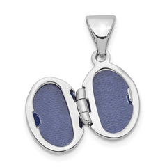 Sterling Silver Rhodium-plated 12mm Oval Locket QLS929