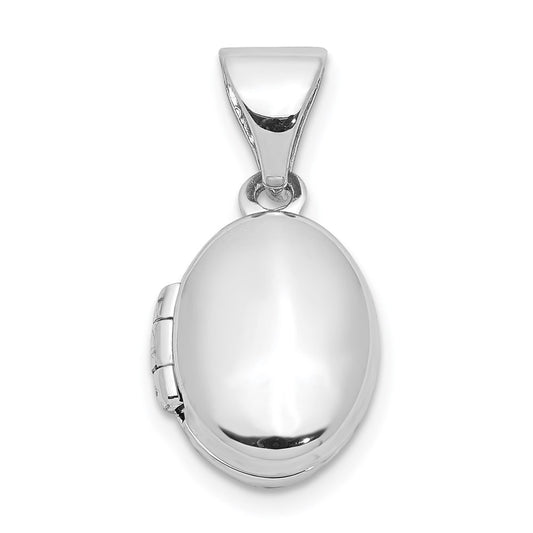 Sterling Silver Rhodium-plated 12mm Oval Locket QLS929