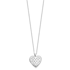 Diamond Fascination Diamond Mystique Sterling Silver Platinum-plated Diamond Heart Locket QLS945