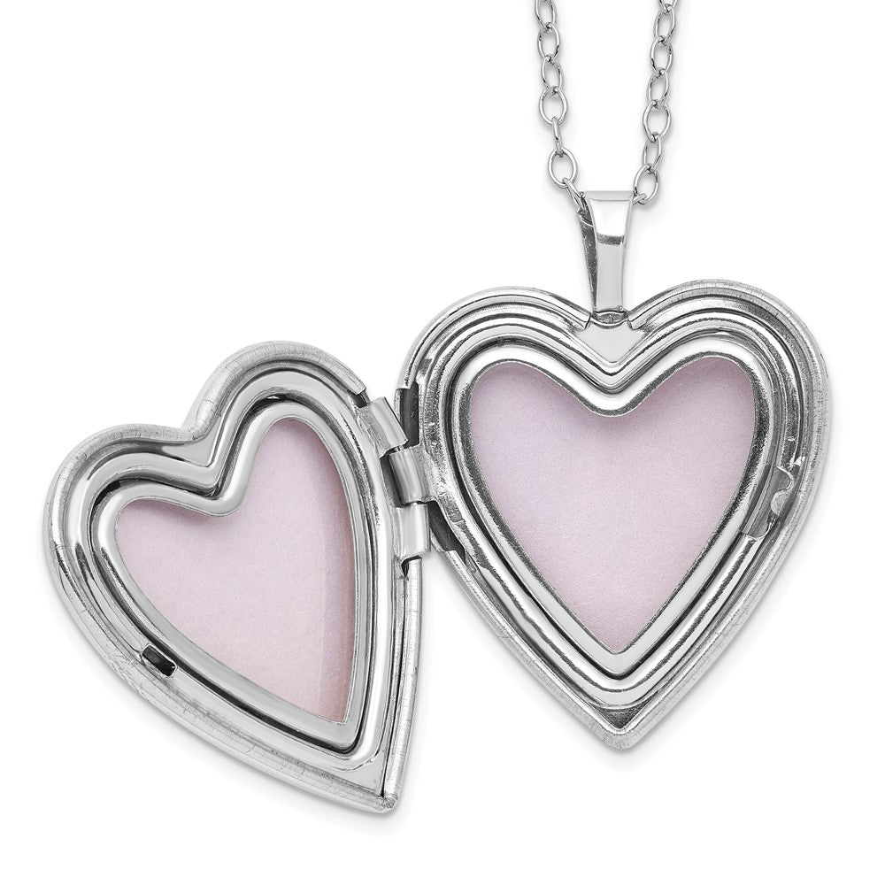 Diamond Fascination Diamond Mystique Sterling Silver Platinum-plated Diamond Heart Locket QLS945