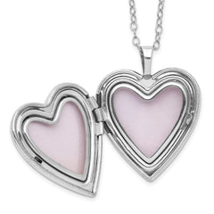 Diamond Fascination Diamond Mystique Sterling Silver Platinum-plated Diamond Heart Locket QLS945