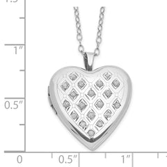 Diamond Fascination Diamond Mystique Sterling Silver Platinum-plated Diamond Heart Locket QLS945