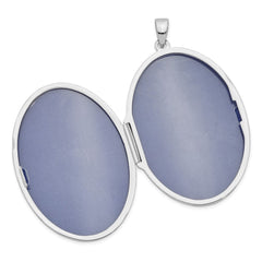 Sterling Silver Rhodium-plated 38mm Scroll Oval Locket QLS965