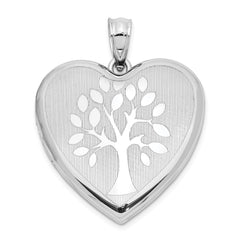 Sterling Silver Rhodium-plated Tree Ash Holder Heart Locket QLS975
