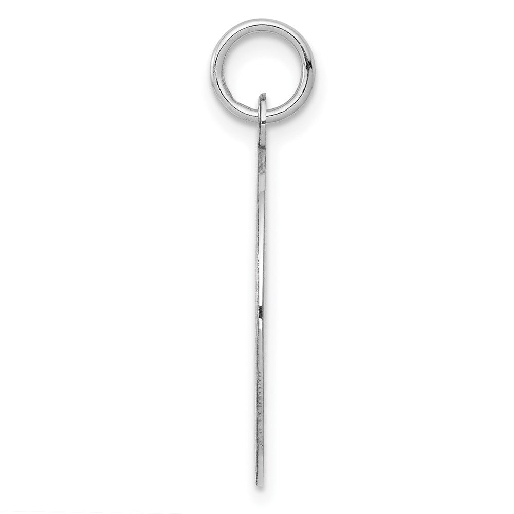 Sterling Silver Rhodium-plated Engraveable Boy Disc Charm QM311