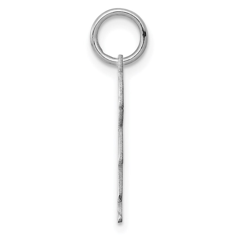 SS Rh-plt D/C Engraveable Boy Polished Front/Satin Back Disc Charm QM327