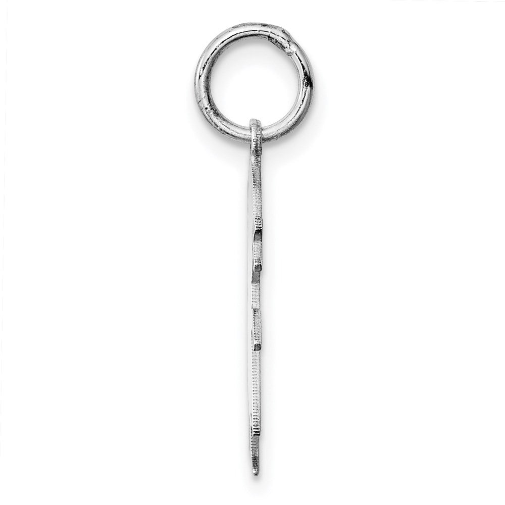 Sterling Silver Rh-plt Engraveable Girl Polished Front/Back Disc Charm QM328