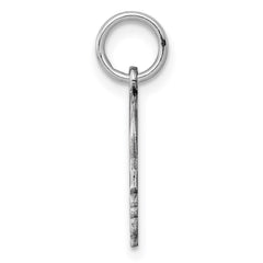 Sterl Silver Rh-plt Engraveable Boy Polished Front/Satin Back Disc Charm QM347