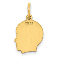 Sterling Silver GP Engraveable Boy Polished Disc Charm QM347G