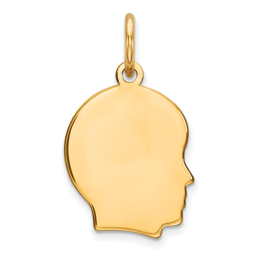 Sterling Silver GP Engraveable Boy Polished Disc Charm QM347G