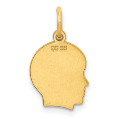 Sterling Silver GP Engraveable Boy Polished Disc Charm QM348G