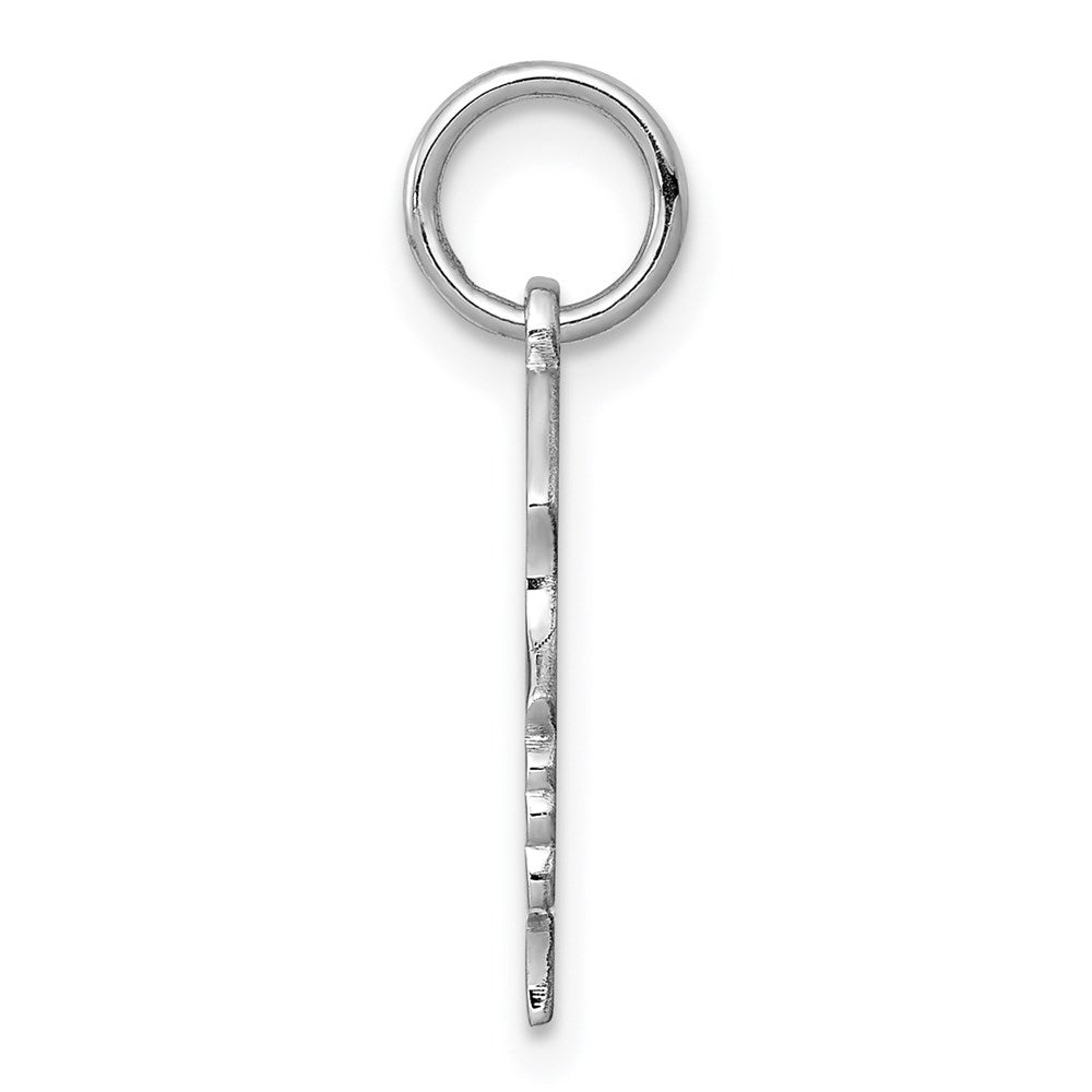 Sterl Silver Rh-plt Engraveable Girl Polished Front/Satin Back Disc Charm QM353