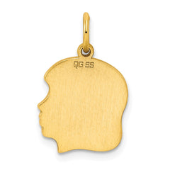 Sterling Silver GP Engraveable Girl Polished Disc Charm QM353G