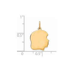 Sterling Silver GP Engraveable Girl Polished Disc Charm QM353G