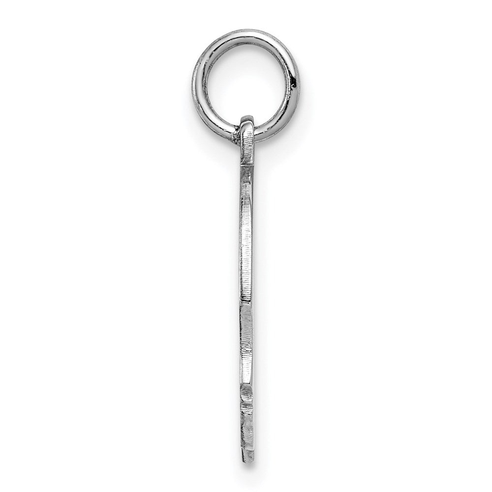 Sterl Silver Rh-plt Engraveable Boy Polished Front/Satin Back Disc Charm QM354