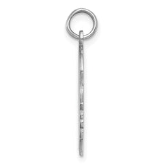 Sterling Silver Rhod-plate Eng. Girl Polished Front/Satin Back Disc Charm QM361