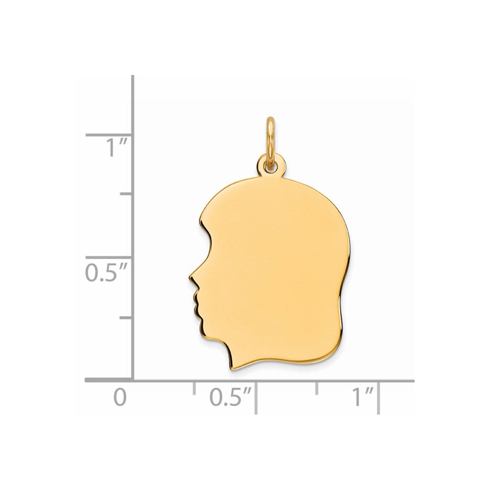 Sterling Silver GP Engraveable Girl Polished Disc Charm QM361G