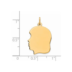 Sterling Silver GP Engraveable Girl Polished Disc Charm QM361G