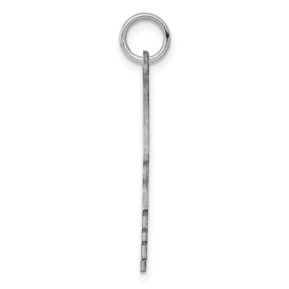 Sterl Silver Rh-plt Engraveable Boy Polished Front/Satin Back Disc Charm QM364