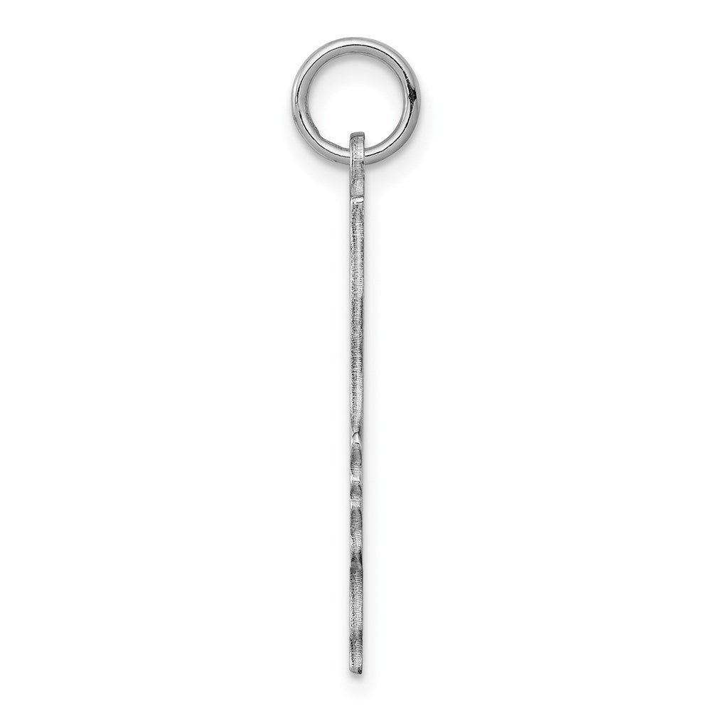 Sterl Silver Rh-plt Engraveable Boy Polished Front/Satin Back Disc Charm QM366