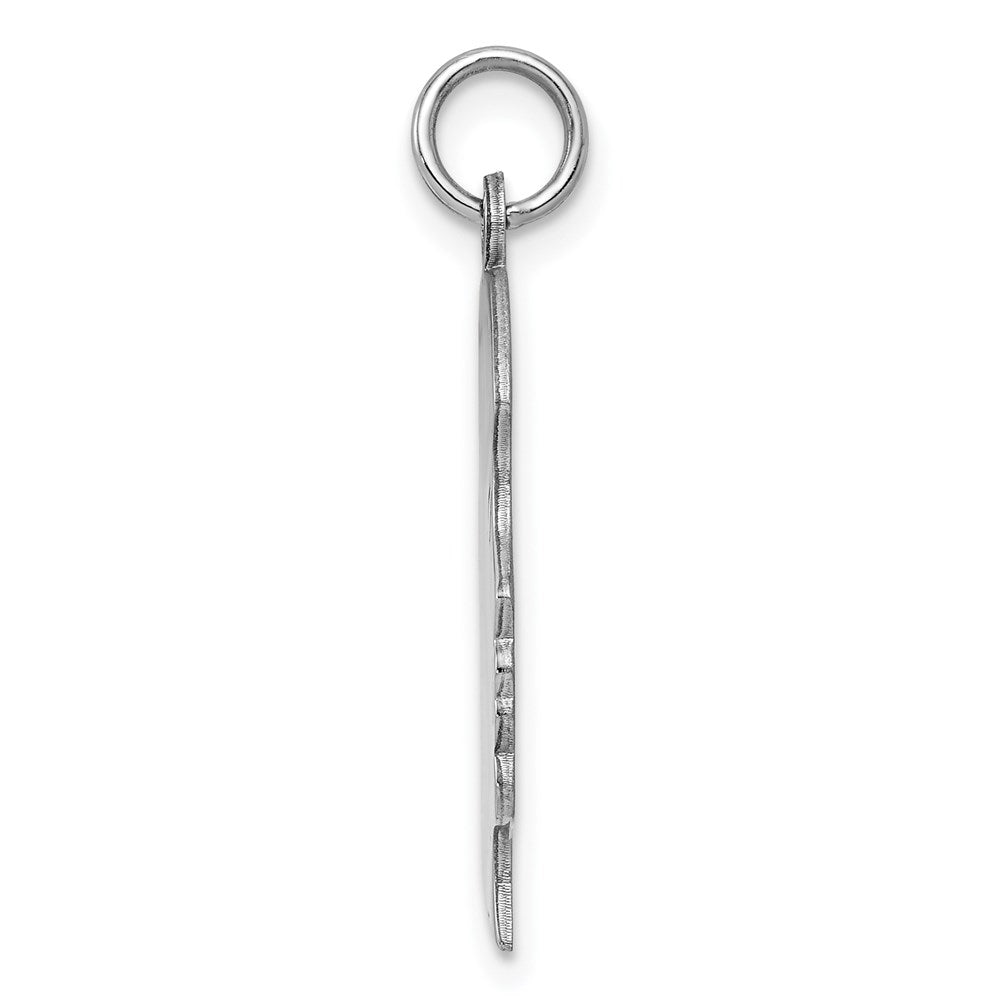 Sterling Silver Rhod-plated ENG. Girl Polished Front/Satin Back Disc Charm QM368