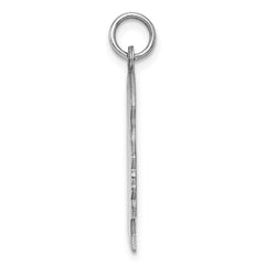 Sterling Silver Rhod-plated ENG. Girl Polished Front/Satin Back Disc Charm QM368