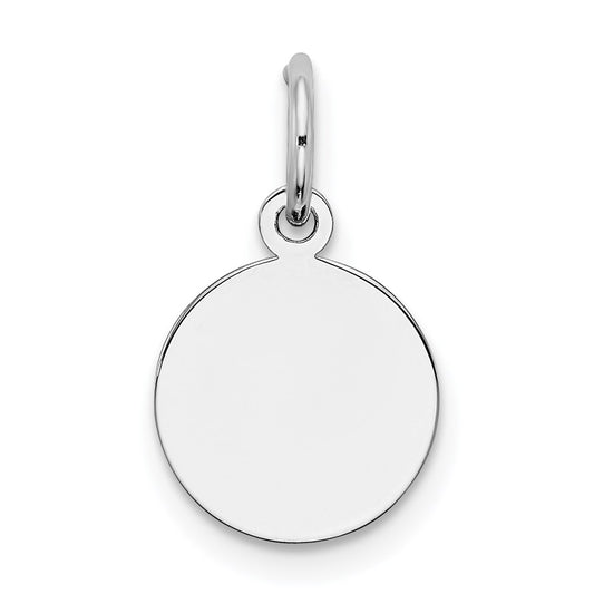 Sterling Silver Rh-plt Engraveable Round Polished Front/Back Disc Charm QM370