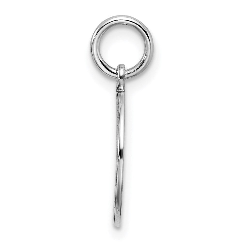 Sterling Silver Rhod-plated Eng. Rnd Polish Front/Back Disc Charm QM378