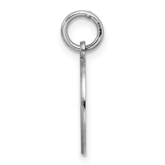 Sterling Silver Rhod-plated Eng. Rnd Polish Front/Back Disc Charm QM379