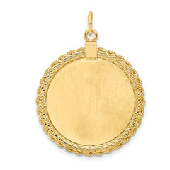 Sterling Silver GP Engraveable Round with Rope Polished Disc QM386G_18