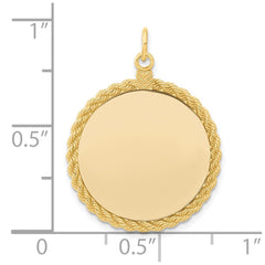 Sterling Silver GP Engraveable Round with Rope Polished Disc QM386G_18