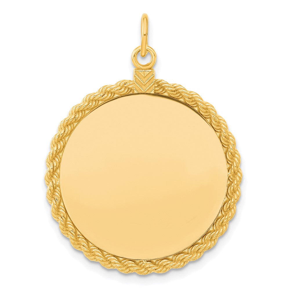 Sterling Silver GP Engraveable Round with Rope Polished Disc QM386G_18