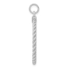 SS Rh-plt Engraveable Round with Rope Polished Front/Satin Back Disc QM386_18