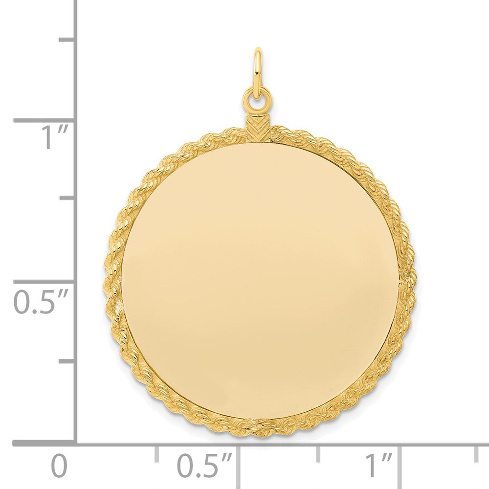 Sterling Silver GP Engraveable Round with Rope Polished Disc QM387G_18