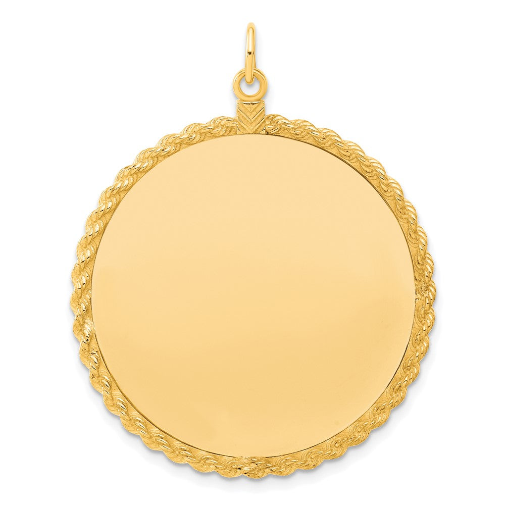 Sterling Silver GP Engraveable Round with Rope Polished Disc QM387G_18