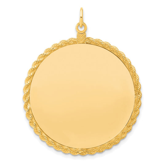 Sterling Silver GP Engraveable Round with Rope Polished Disc QM387G_18