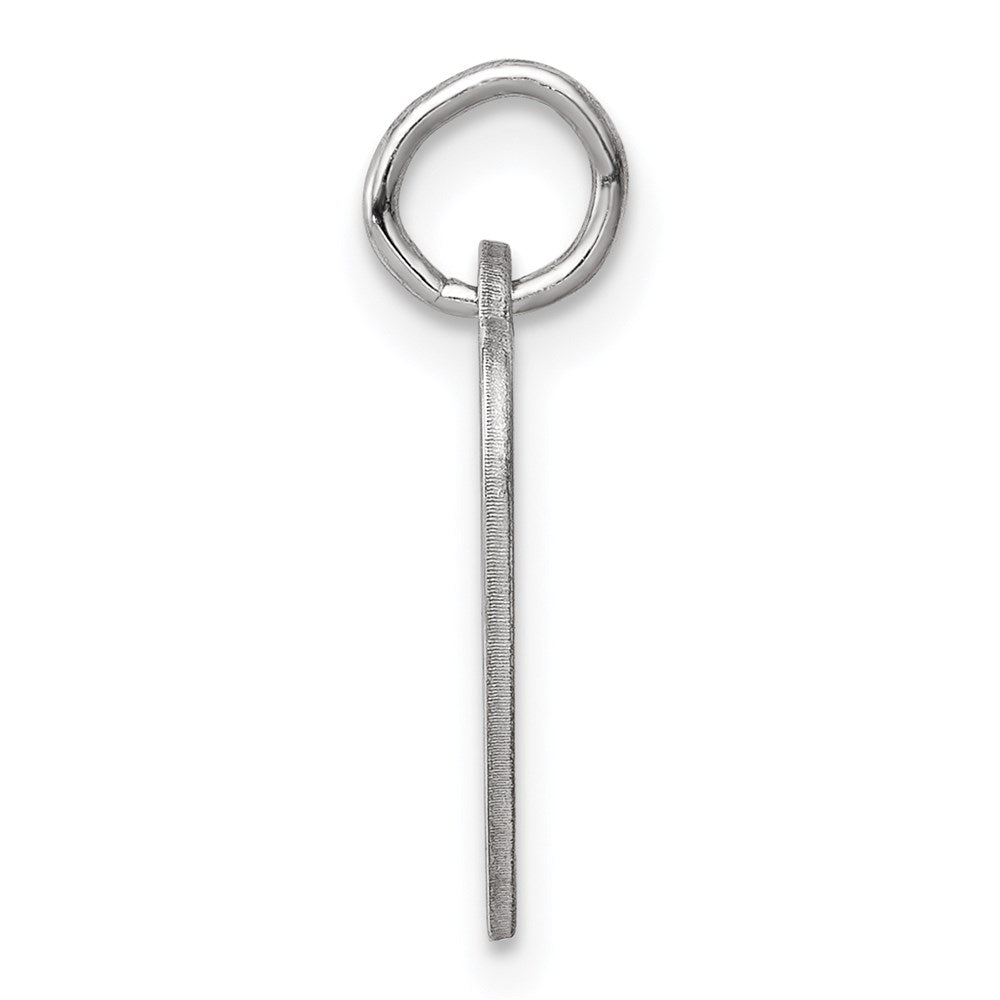 Sterling Silver Rhod-plated Eng. Heart Polish Front & Back Disc Charm QM390