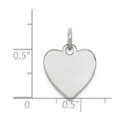 Sterling Silver Rhod-plated Eng. Heart Polish Front & Back Disc Charm QM390
