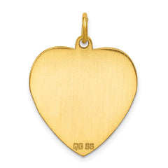 Sterling Silver GP Engraveable Heart Polished Disc Charm QM390G