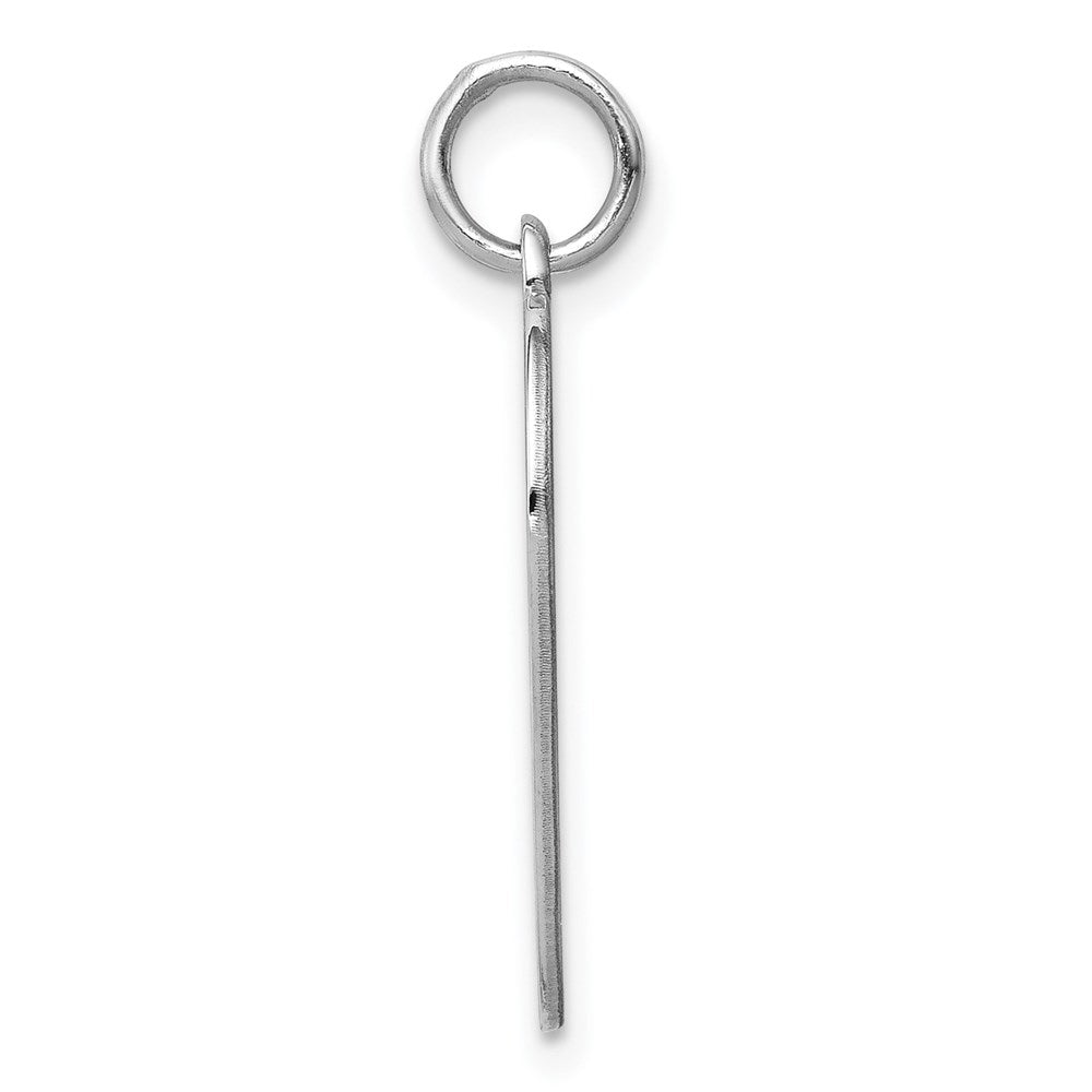 Sterling Silver Rhod-plated Eng. Heart Polish Front/Satin Back Disc Charm QM391