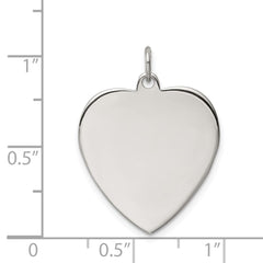 Sterling Silver RG Plated Eng. Heart Polish Front/Satin Back Disc Charm QM393