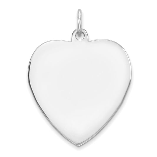 Sterling Silver RG Plated Eng. Heart Polish Front/Satin Back Disc Charm QM393