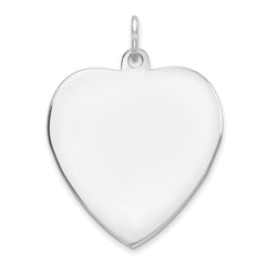 Sterling Silver RG Plated Eng. Heart Polish Front/Satin Back Disc Charm QM393