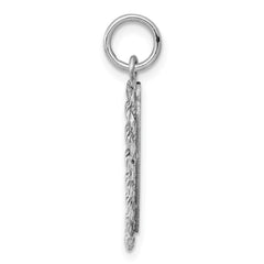 Sterling Silver Rh-plt Engraveable Heart Polished Front/Back Disc Charm QM395