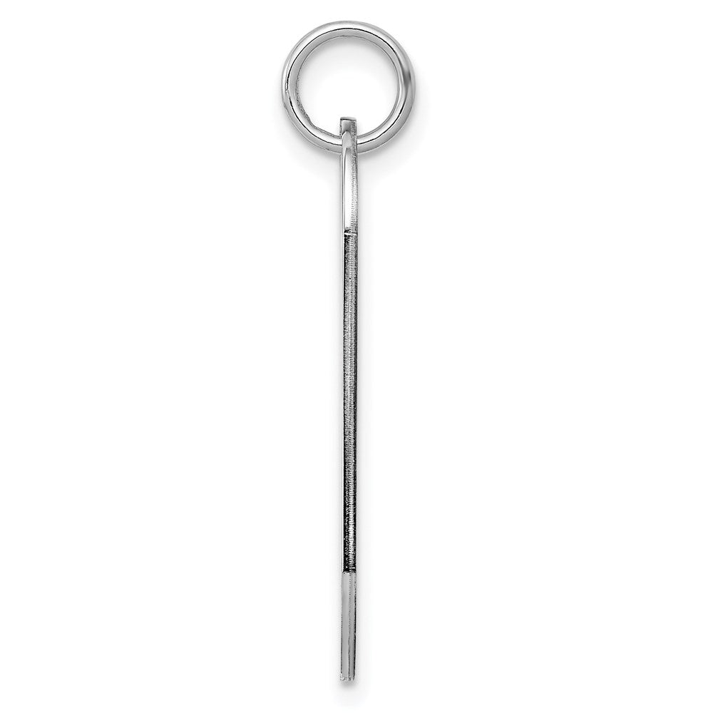 SS Rh-plt Engraveable Dog Tag Polished Front/Satin Back Disc Charm QM442